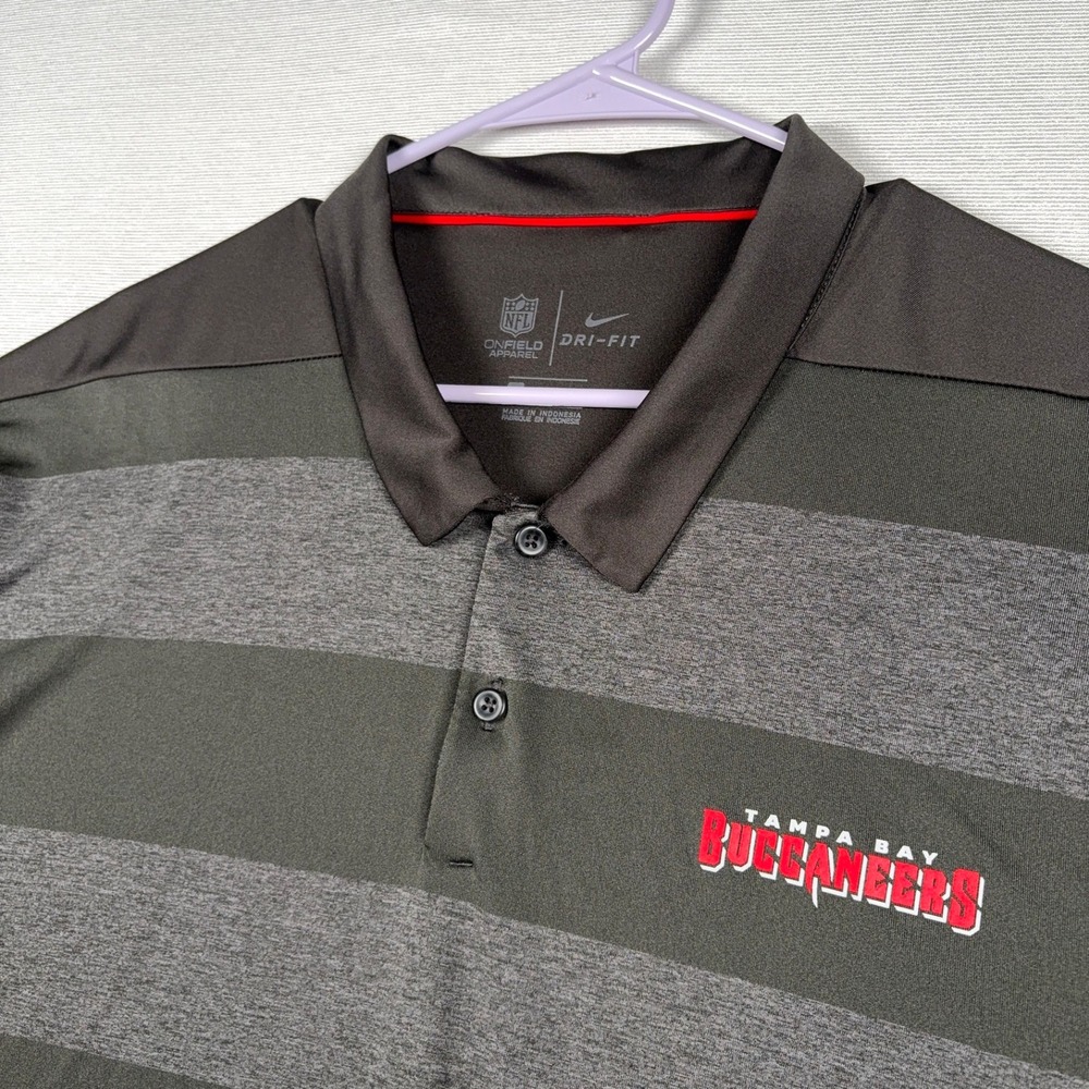 Nike NFL OnField Tampa Bay Buccaneers Polo Shirt Mens 3XL Black Gray Polyester